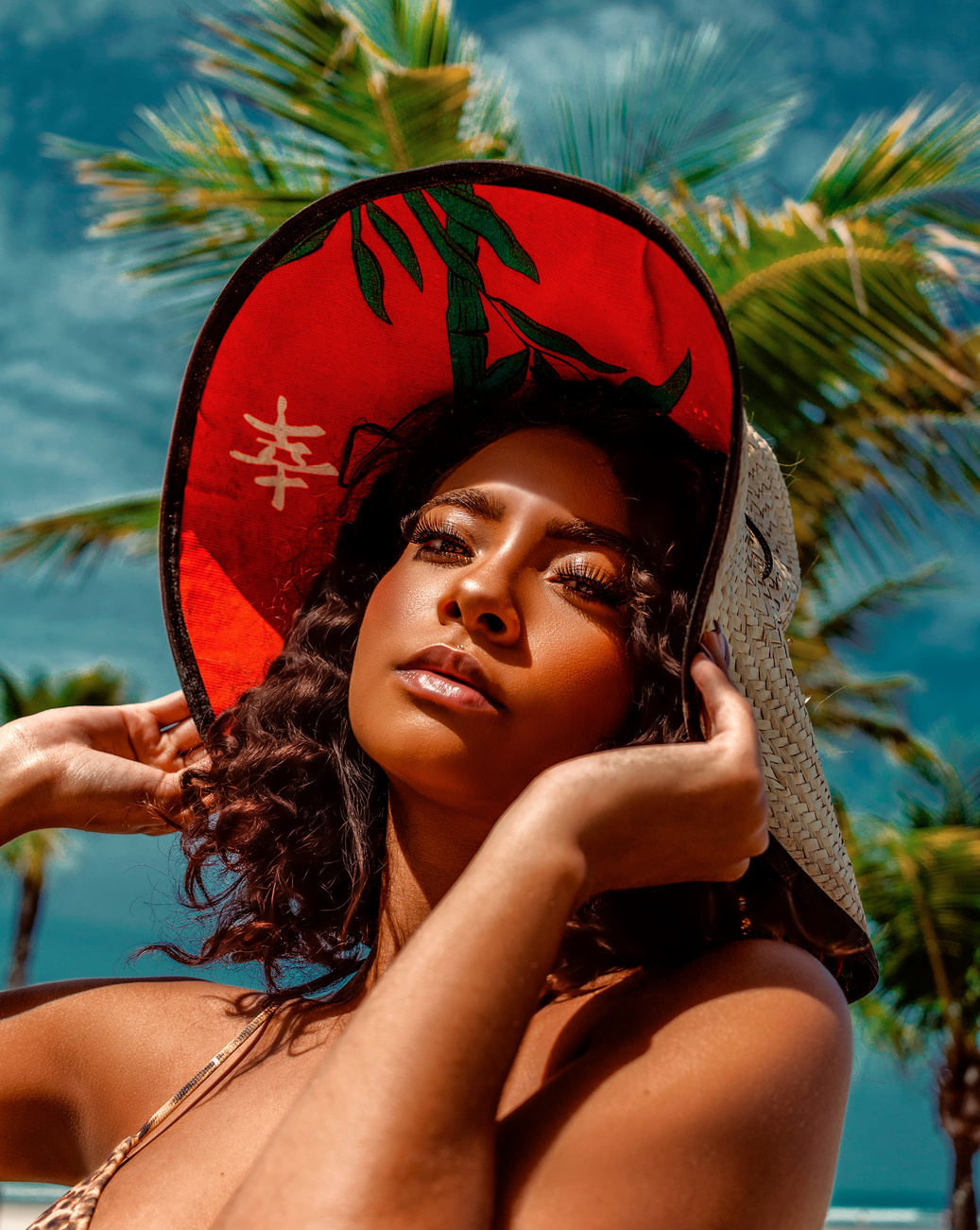 Woman in Black and Red Hat